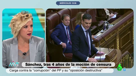 El dardo de Cristina Pardo a Pedro Sánchez por su triunfalismo tras los cuatro años de la moción de censura El dardo de Cristina Pardo a Pedro Sánchez por su triunfalismo tras los cuatro años de la moción de censura
