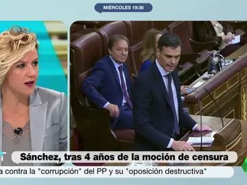 El dardo de Cristina Pardo a Pedro Sánchez por su triunfalismo tras los cuatro años de la moción de censura