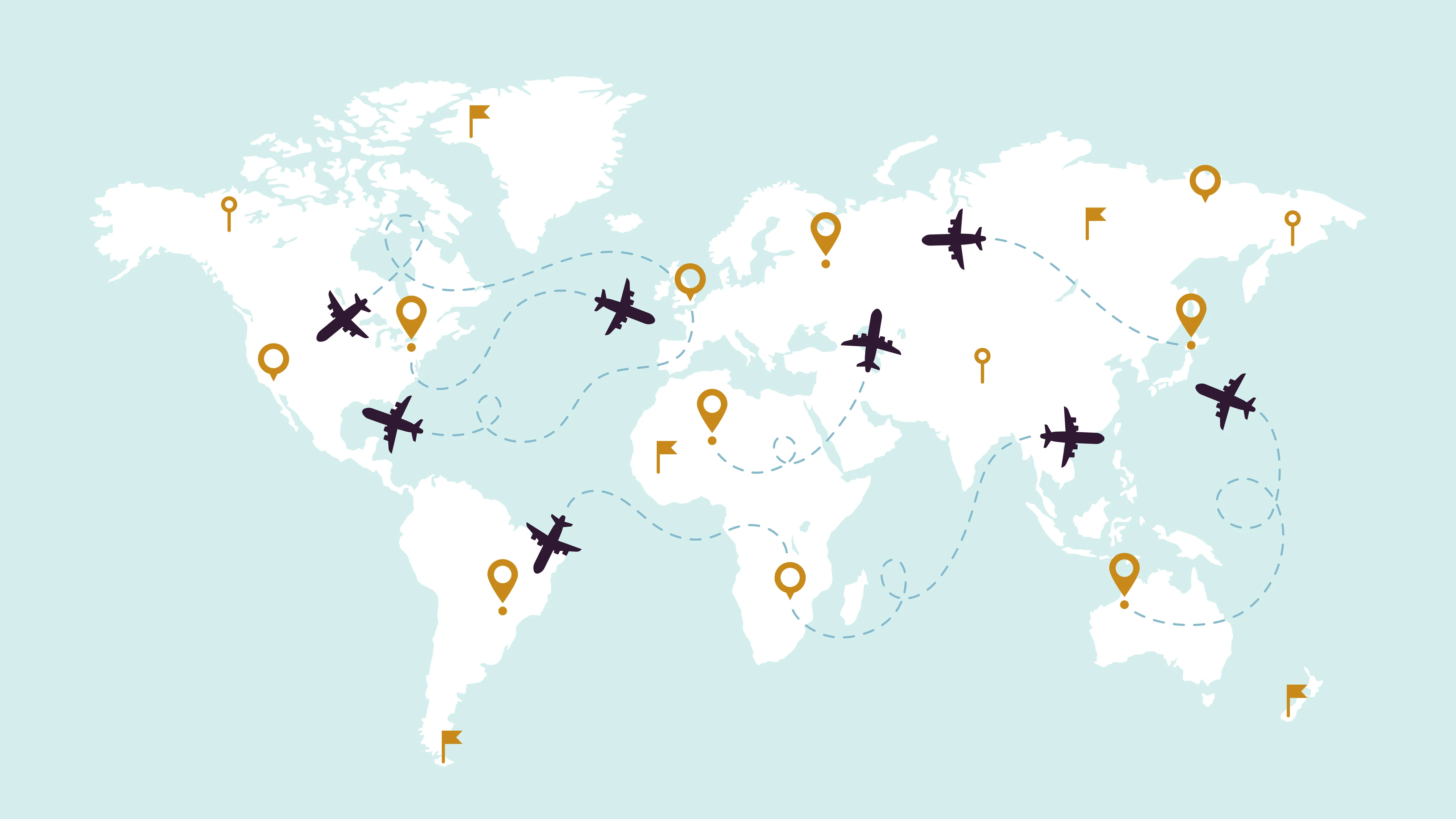Mapa del mundo de viajes