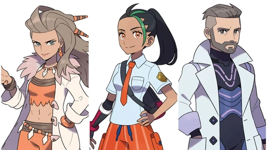 Albora, Mencía y Turo, personajes de los nuevos Pokémon Escarlata y Púrpura Albora, Mencía y Turo, personajes de los nuevos Pokémon Escarlata y Púrpura
