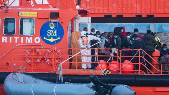 Algunos de los migrantes rescatados por Salvamento Marítimo en Canarias Algunos de los migrantes rescatados por Salvamento Marítimo en Canarias