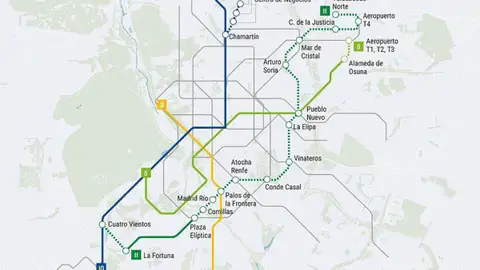 Plano línea 11 de Metro de Madrid Plano línea 11 de Metro de Madrid