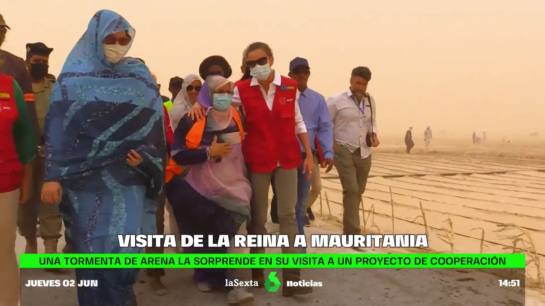 La visita de la reina Letizia a Mauritania coincide con la peor tormenta de arena de los últimos meses