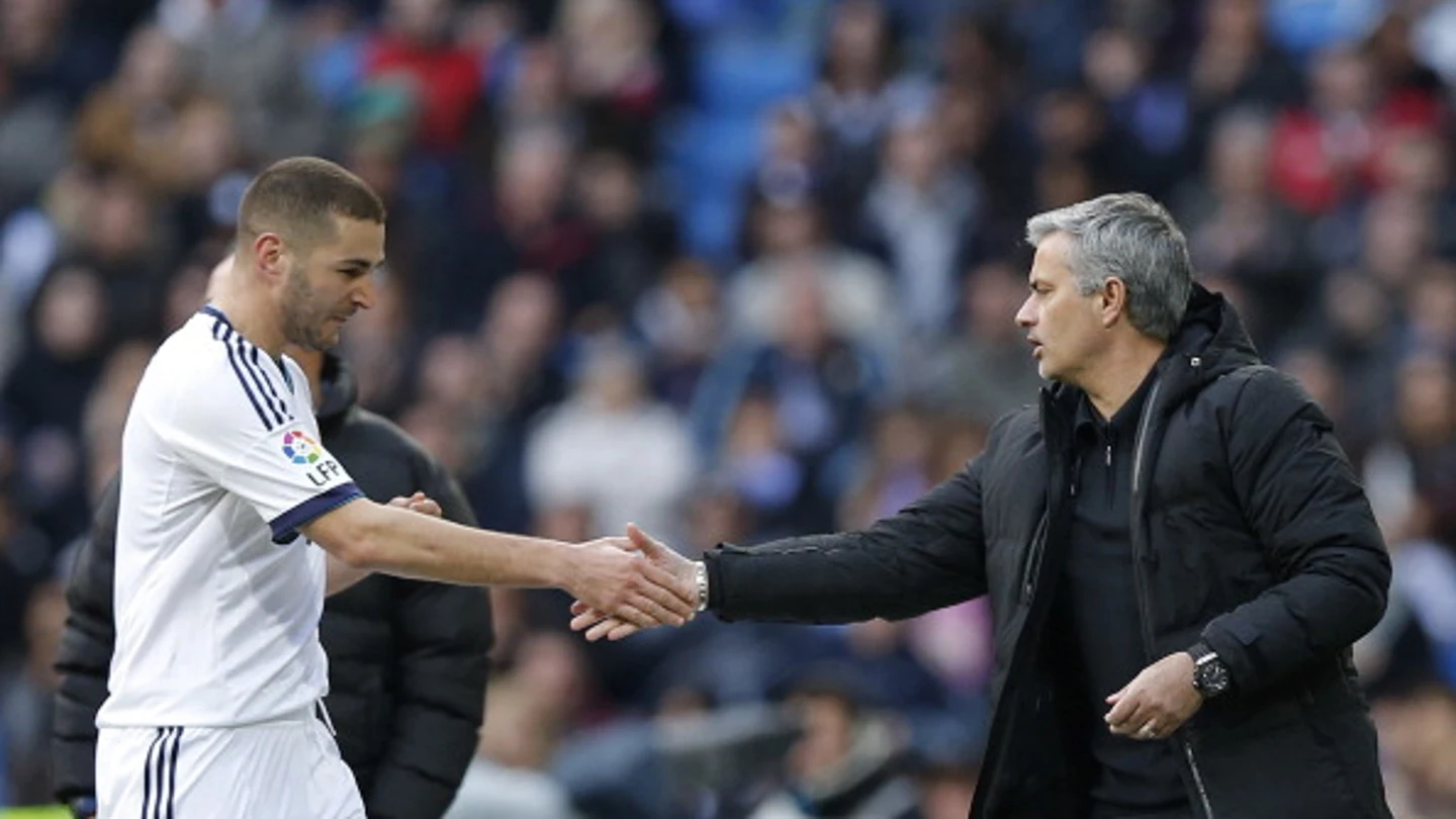 Karim Benzema y José Mourinho Karim Benzema y José Mourinho