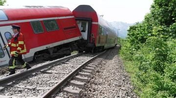 Imagen del tren que ha descarrilado en Alemania