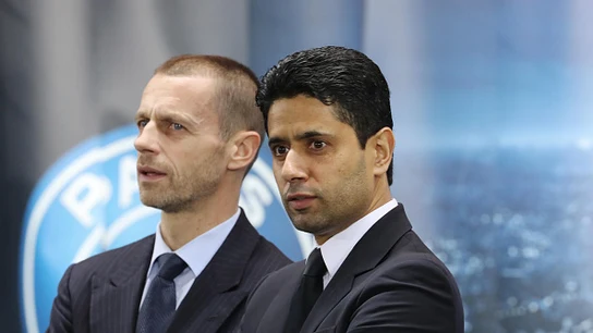 Aleksander Ceferin y Nasser Al-Khelaifi Aleksander Ceferin y Nasser Al-Khelaifi