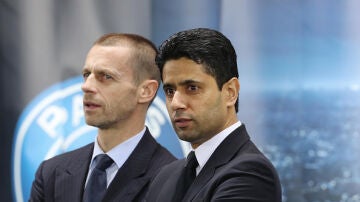 Aleksander Ceferin y Nasser Al-Khelaifi
