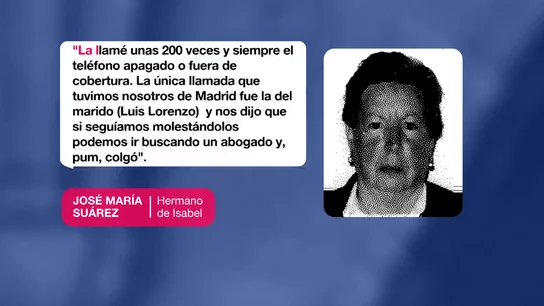 Habla el hermano de la tía Isabel: "Llamé 200 veces y Luis Lorenzo me dijo que buscáramos abogado" Habla el hermano de la tía Isabel: "Llamé 200 veces y Luis Lorenzo me dijo que buscáramos abogado"