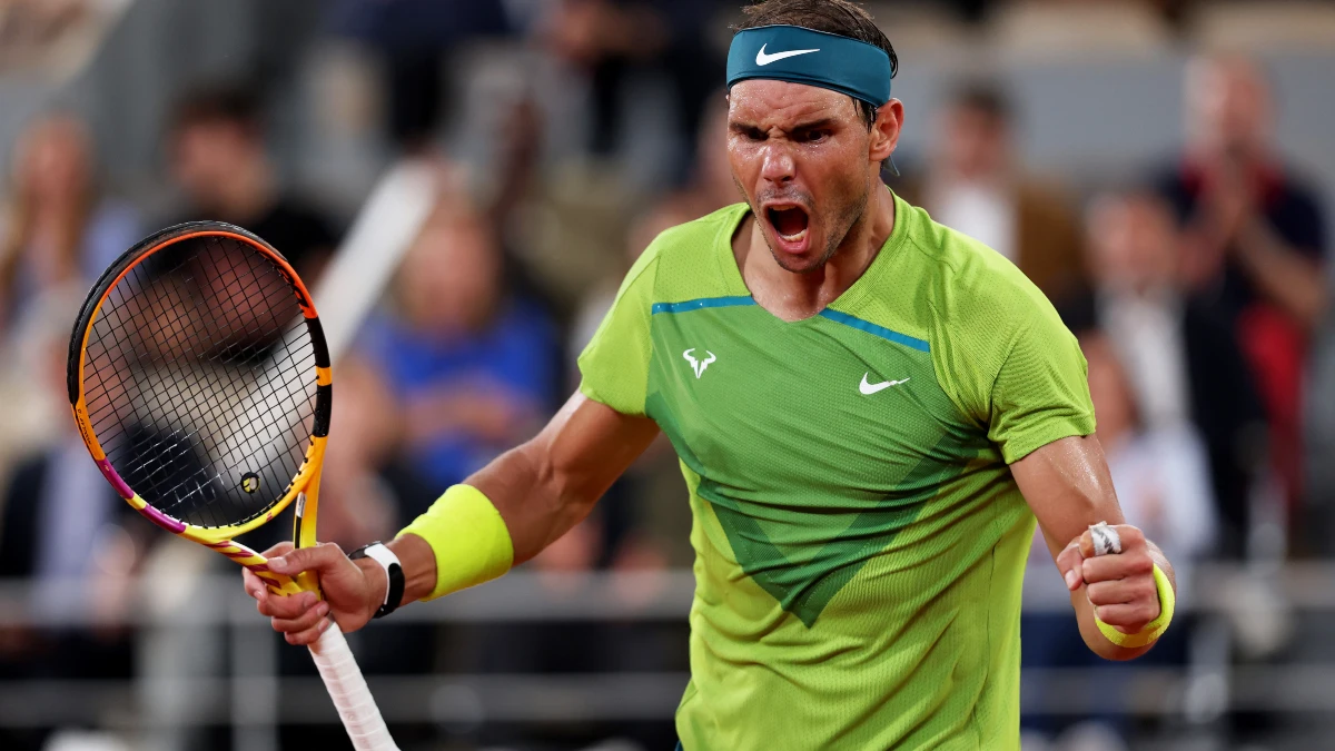 Rafa Nadal celebra una acción en un partido de tenis