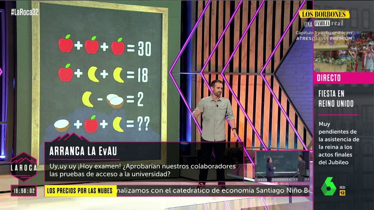 "Est&aacute;is todos suspensos": el examen de Santi Garc&iacute;a Cremades en La Roca con "trampa visual" que saca los colores a todos