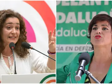 A la izquierda, Inma Nieto (Por Andalucía); a la derecha, Teresa Rodríguez (Adelante Andalucía)