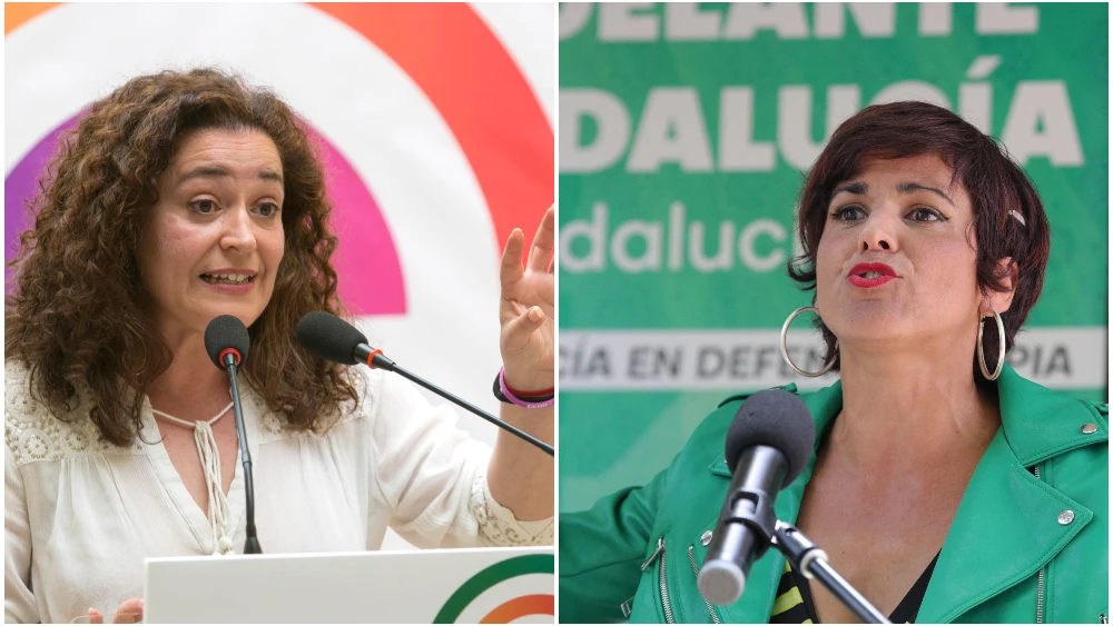 A la izquierda, Inma Nieto (Por Andalucía); a la derecha, Teresa Rodríguez (Adelante Andalucía)