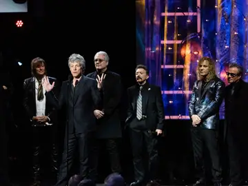 Imagen de archivo de la banda Bon Jovi en el Rock and Roll Hall of Fame en 2018