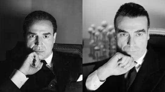 El actor Alberto San Juan (izq.) caracterizado como el diseñador Cristóbal Balenciaga (dcha.) El actor Alberto San Juan (izq.) caracterizado como el diseñador Cristóbal Balenciaga (dcha.)