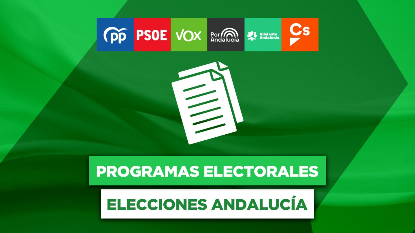 Elecciones Andaluc&iacute;a: estos son los programas electorales de PP, Cs, PSOE, Vox, Adelante Andaluc&iacute;a y Por Andaluc&iacute;a 