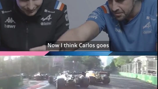 Fernando Alonso y Ocon alucinan con la 'minicarrera' del bicampeón de F1 en Bakú 2021 Fernando Alonso y Ocon alucinan con la 'minicarrera' del bicampeón de F1 en Bakú 2021