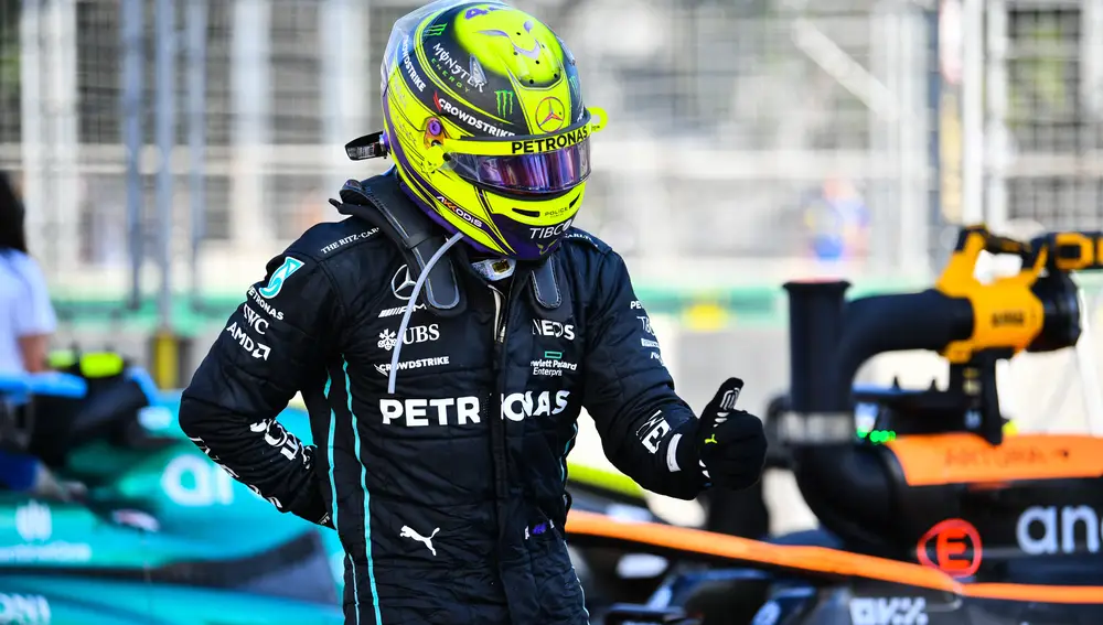 Imagen de Lewis Hamilton tras el GP de Azerbaiyán