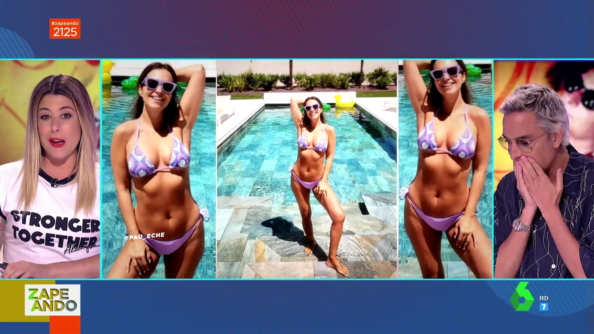 Josie se lleva las manos a la cara al ver esta foto de Paula Echevarría en bikini en la piscina: "No sé a dónde mirar"