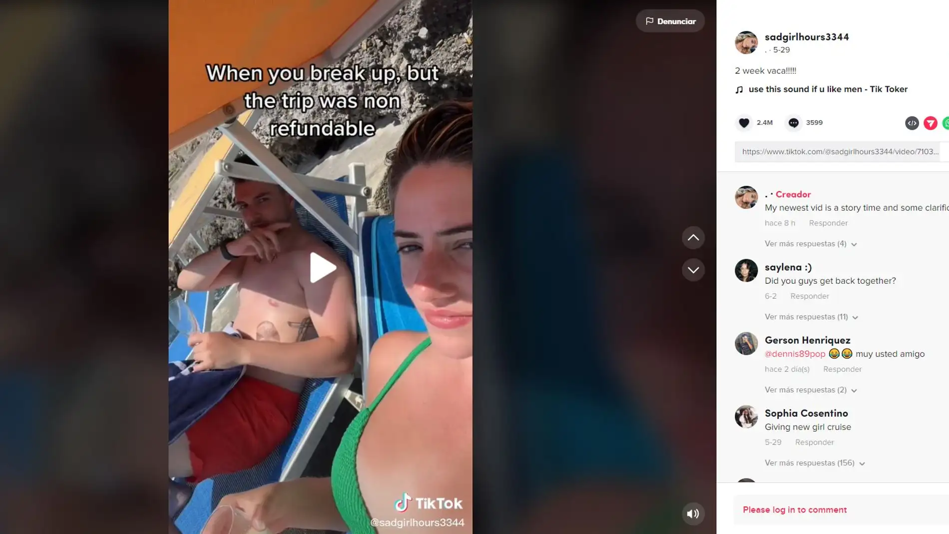 Una expareja se hace viral en TikTok al irse juntos a Italia