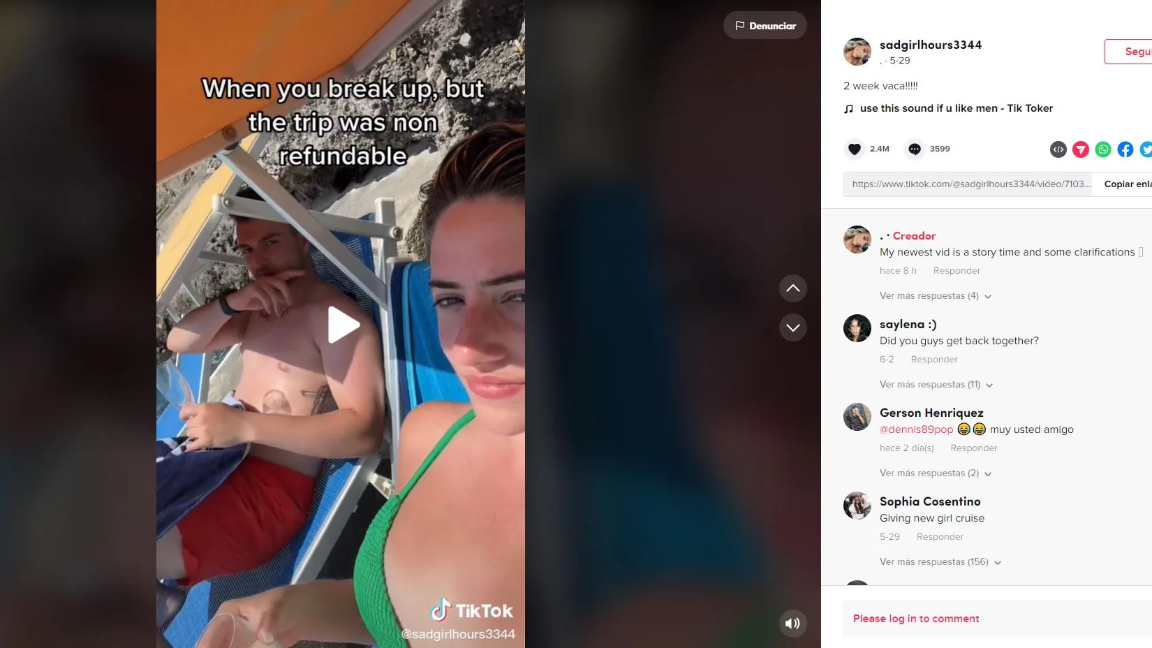 Una expareja se hace viral en TikTok al irse juntos a Italia