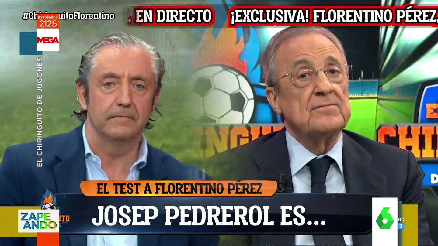 La reacción de Josep Pedrerol cuando Florentino Pérez le define con esta palabra en pleno directo La reacción de Josep Pedrerol cuando Florentino Pérez le define con esta palabra en pleno directo