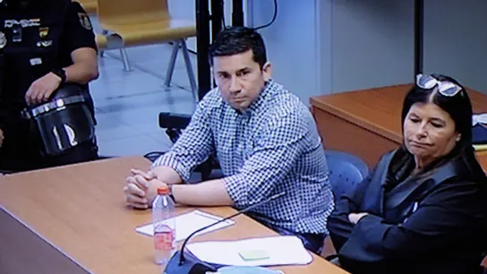 Nacho Palma en una foto tomada del monitor en el que se retransmite el juicio Nacho Palma en una foto tomada del monitor en el que se retransmite el juicio
