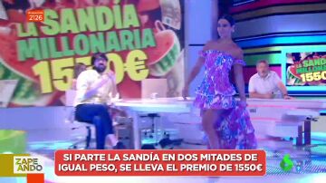 El espectacular look floreado de Cristina Pedroche con cola incluida para enfrentarse a la sandía millonaria