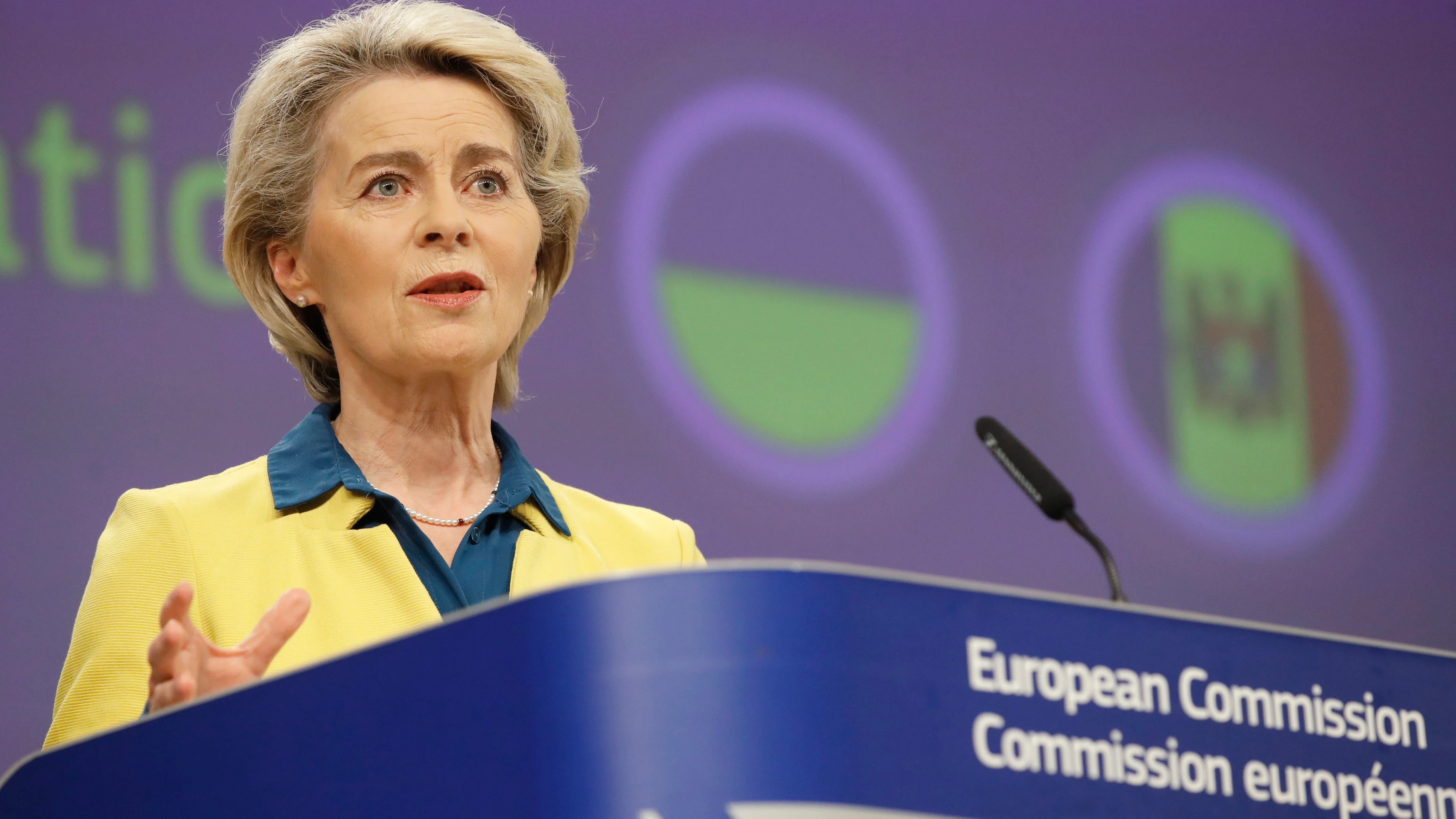 La presidenta de la Comisión Europea, Ursula von der Leyen, este viernes en Bruselas.