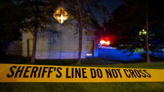 Cordón policial ante la iglesia escenario de un tiroteo en Alabama, EEUU Cordón policial ante la iglesia escenario de un tiroteo en Alabama, EEUU