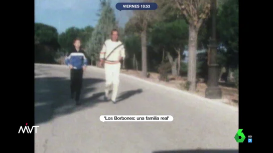 El rey emérito y Felipe VI practicando footing El rey emérito y Felipe VI practicando footing
