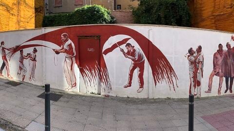 Graffiti de la Batalla del Vino en Haro