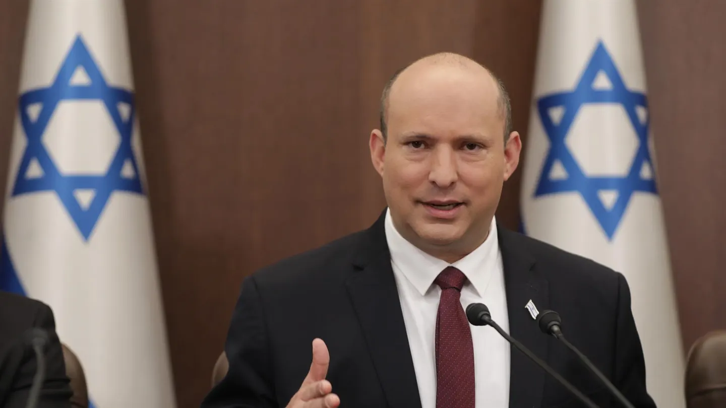 El primer ministro israelí, Naftali Bennett, durante una reunión de gabinete en la oficina del primer ministro en Jerusalén. El primer ministro israelí, Naftali Bennett, durante una reunión de gabinete en la oficina del primer ministro en Jerusalén.