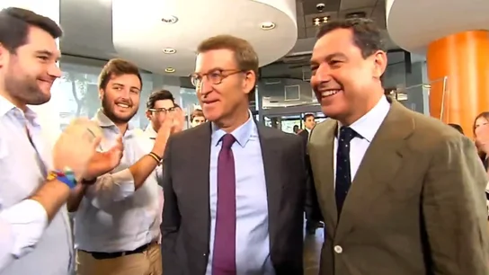 Alberto Núñez Feijóo y Juanma Moreno, en la sede del PP en Génova Alberto Núñez Feijóo y Juanma Moreno, en la sede del PP en Génova