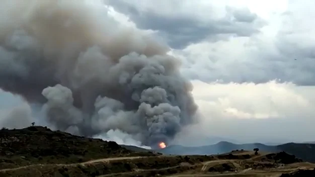 Estabilizado el incendio de la sierra de El Perdón tras la intervención de la UME y los bomberos de Navarra