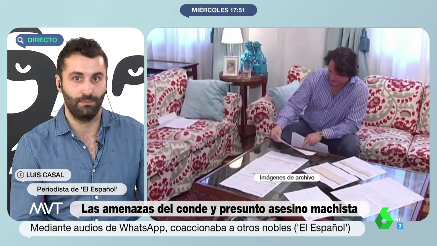 El conde y presunto asesino machista amenazaba e insultaba a otros nobles en un chat de WhatsApp El conde y presunto asesino machista amenazaba e insultaba a otros nobles en un chat de WhatsApp