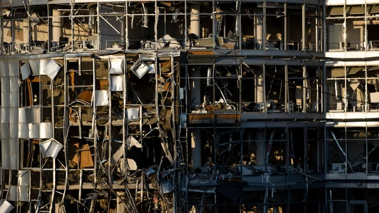 Vista de un edificio destruido en el centro de la ciudad de Járkov (Ucrania) Vista de un edificio destruido en el centro de la ciudad de Járkov (Ucrania)/ EFE/Orlando Barría