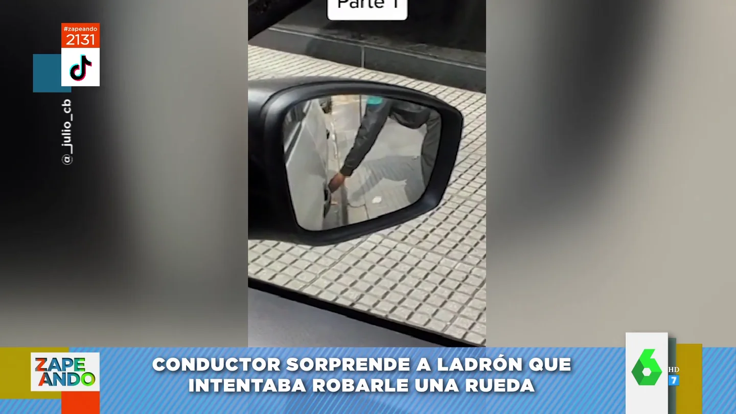 Vídeo viral del intento de robo de una rueda del coche Vídeo viral del intento de robo de una rueda del coche