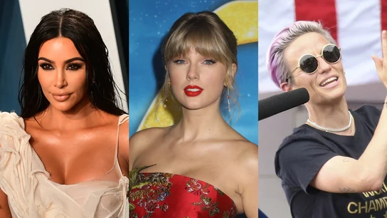 Imágenes de archivo de Megan Rapinoe, Taylor Swift y Kim Kardashian Imágenes de archivo de Megan Rapinoe, Taylor Swift y Kim Kardashian