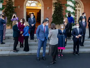 El Gobierno de coalición durante la foto de familia tomada las pasadas Navidades