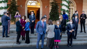 El Gobierno de coalición durante la foto de familia tomada las pasadas Navidades