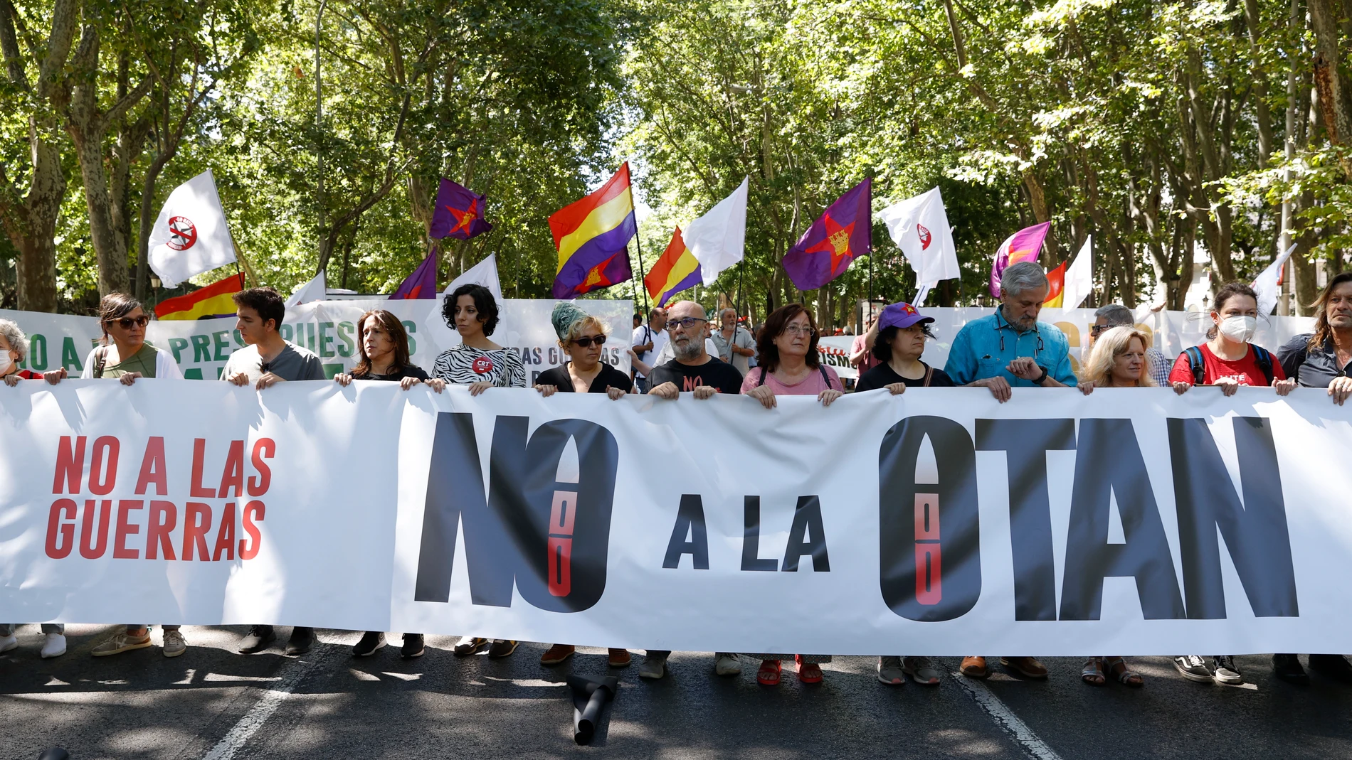 Manifestación en contra de la OTAN celebrada en Madrid