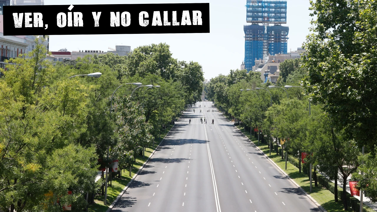 El Paseo de la Castellana, vacía ante la celebración de la Cumbre de la OTAN