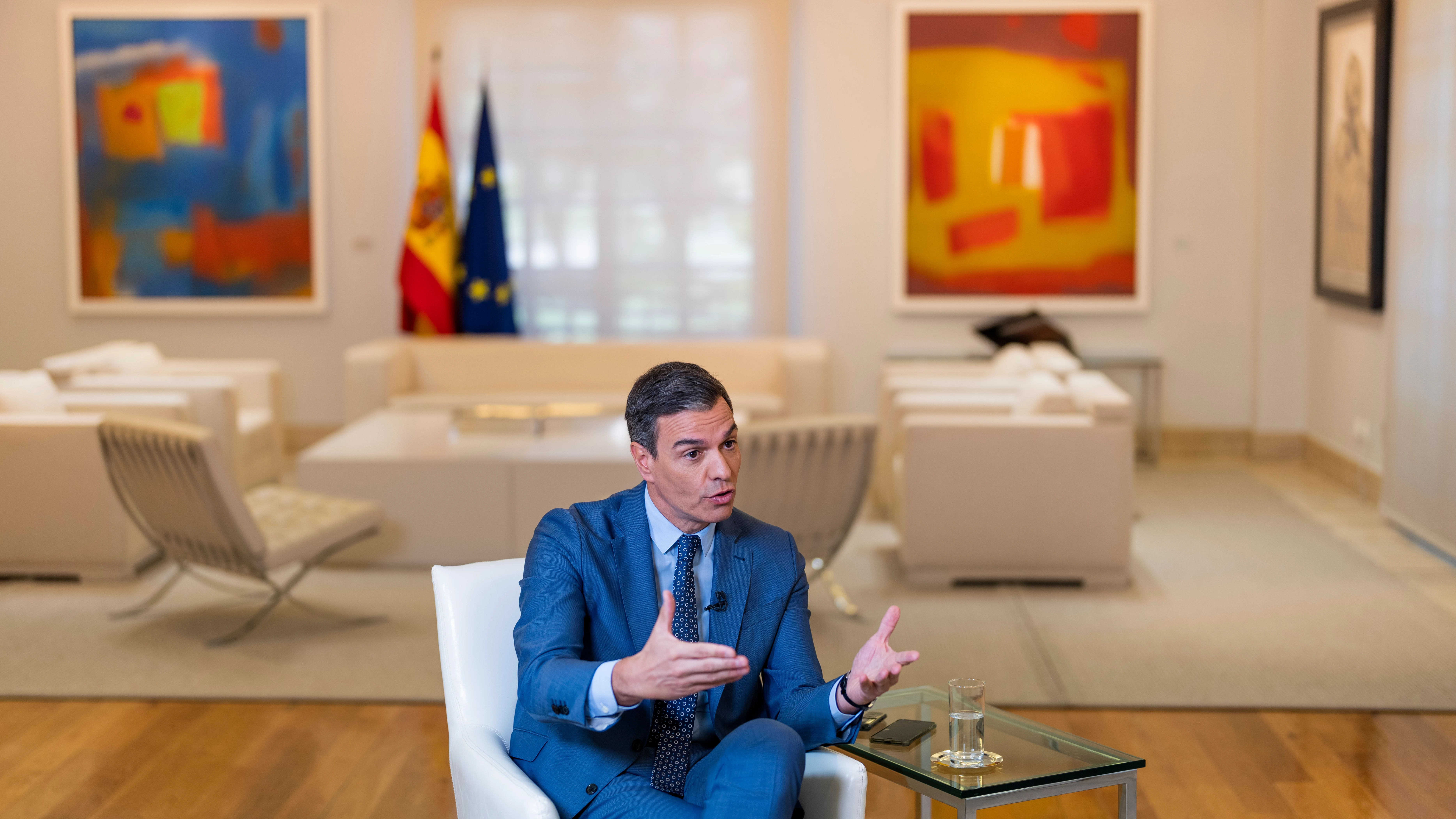 Pedro Sánchez, en una entrevista en AP.