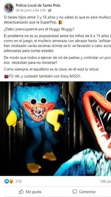 La advertencia sobre Huggy Wuggy La advertencia sobre Huggy Wuggy