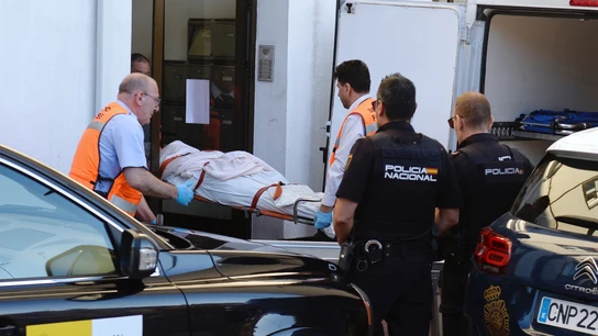 Agentes de la Policía Nacional y miembros del servicio forense retiran el cadáver de una mujer de 50 años asesinada por su hijo, de 16, en el domicilio en el que vivían en Valladolid, este jueves. Agentes de la Policía Nacional y miembros del servicio forense retiran el cadáver de una mujer de 50 años asesinada por su hijo, de 16, en el domicilio en el que vivían en Valladolid, este jueves.