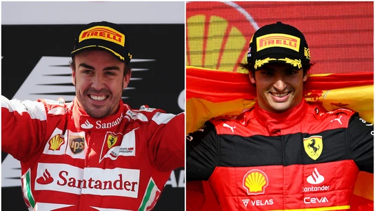 Fernando Alonso, en 2013 con Ferrari; Carlos Sainz, en 2022 también con Ferrari Fernando Alonso, en 2013 con Ferrari; Carlos Sainz, en 2022 también con Ferrari