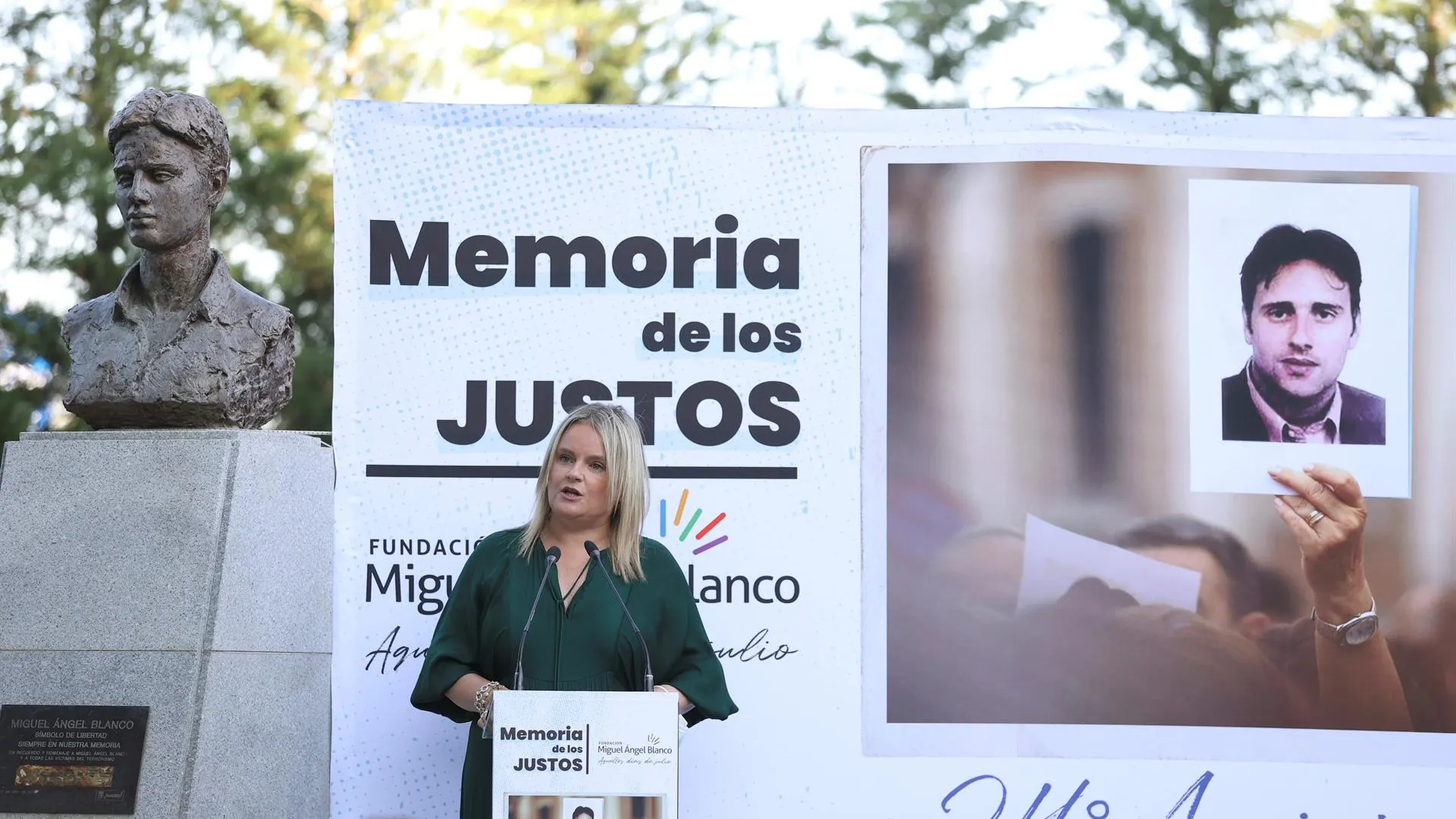 Foto de archivo del 12 de julio de 2021 de Marimar Blanco, durante el homenaje del 24 aniversario del asesinato de Miguel Ángel Blanco