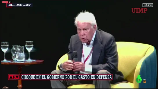 Felipe González, a Podemos: "Quieren menos gasto en Defensa y más autonomía respecto a EEUU" Felipe González, a Podemos: "Quieren menos gasto en Defensa y más autonomía respecto a EEUU"