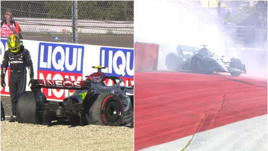 Accidentes de Hamilton y Russell en la Q3 de Austria Accidentes de Hamilton y Russell en la Q3 de Austria