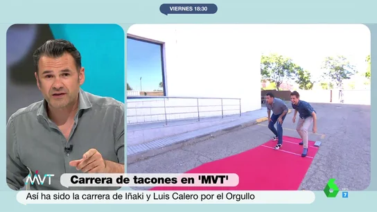 Iñaki López se enfada al perder la carrera de tacones de Mas Vale Tarde Iñaki López se enfada al perder la carrera de tacones de Mas Vale Tarde